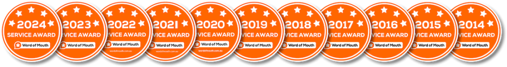 Word of Mouth service awards 2014–2024